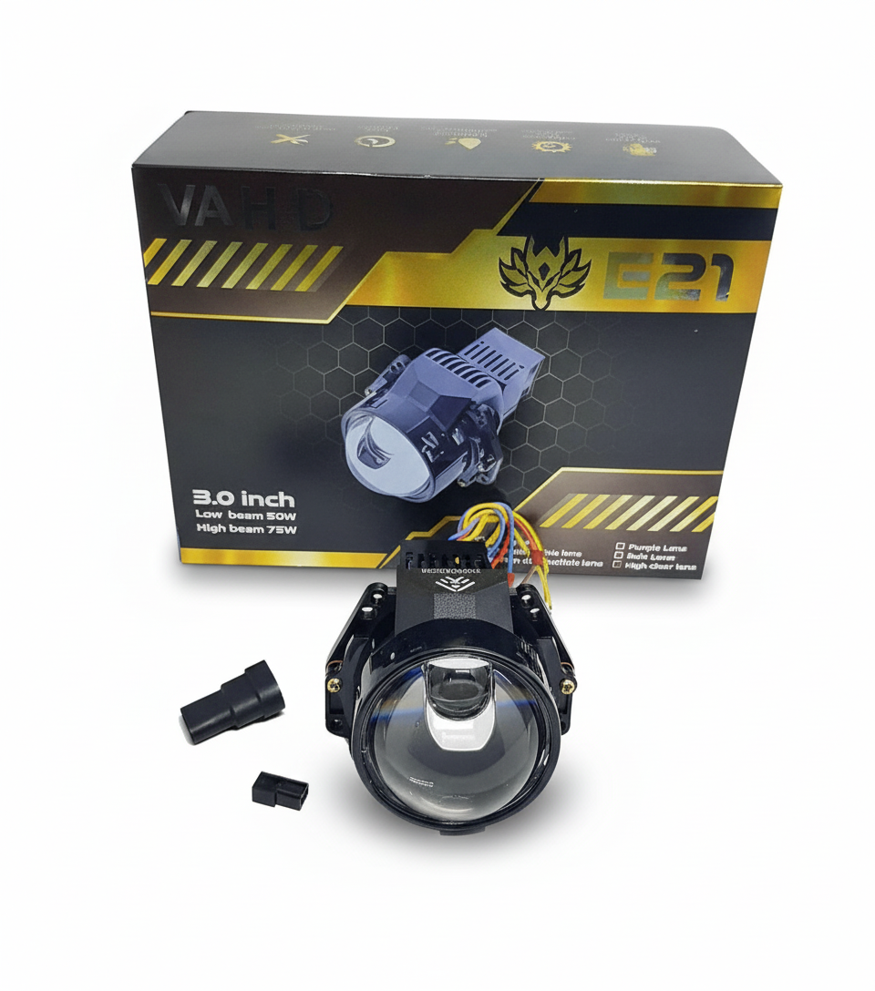 عدسات ليزر VAHID E21 مقاس 3 بوصة للمصابيح الأمامية – 75 وات و14000 لومن